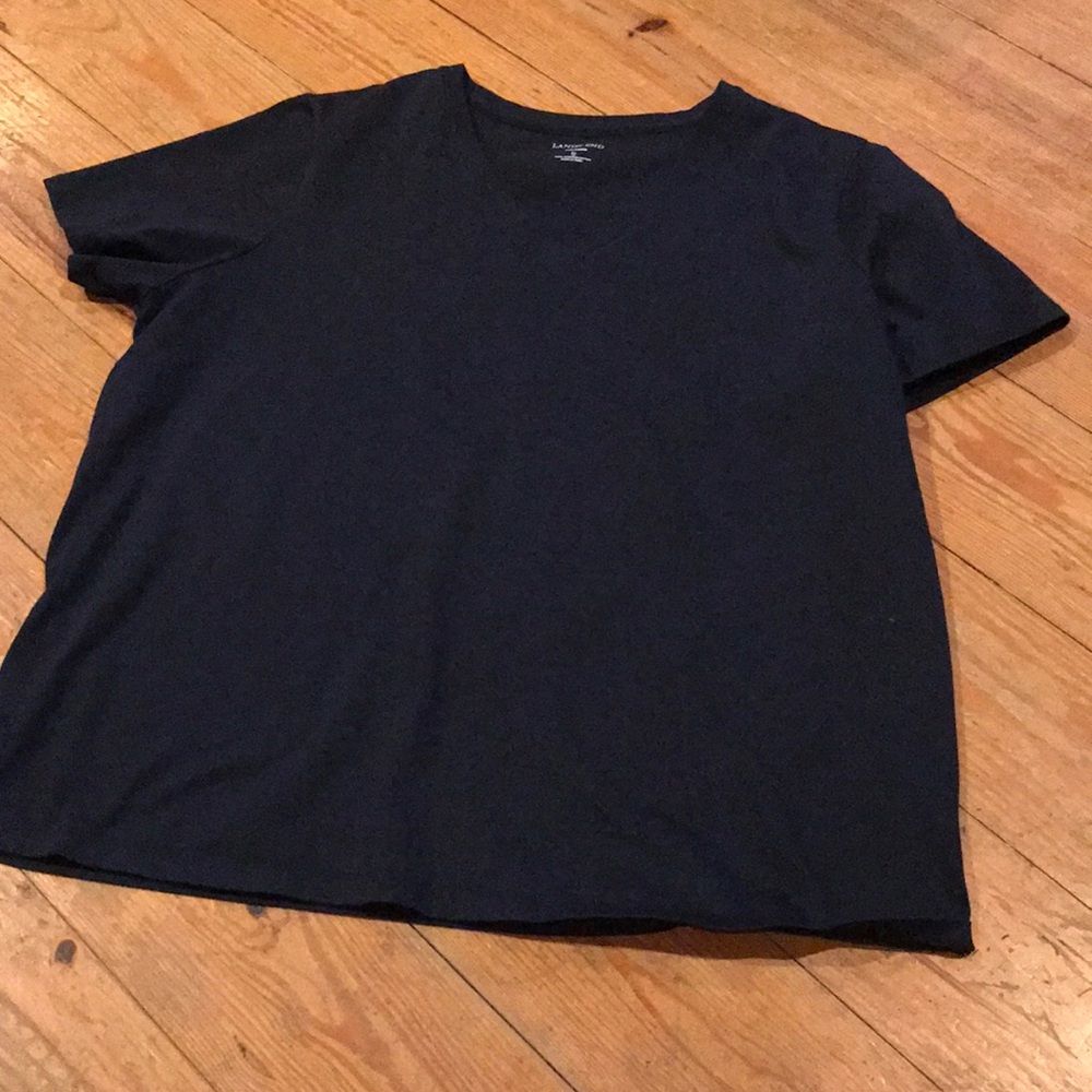 Lands end navy blue v neck t shirt